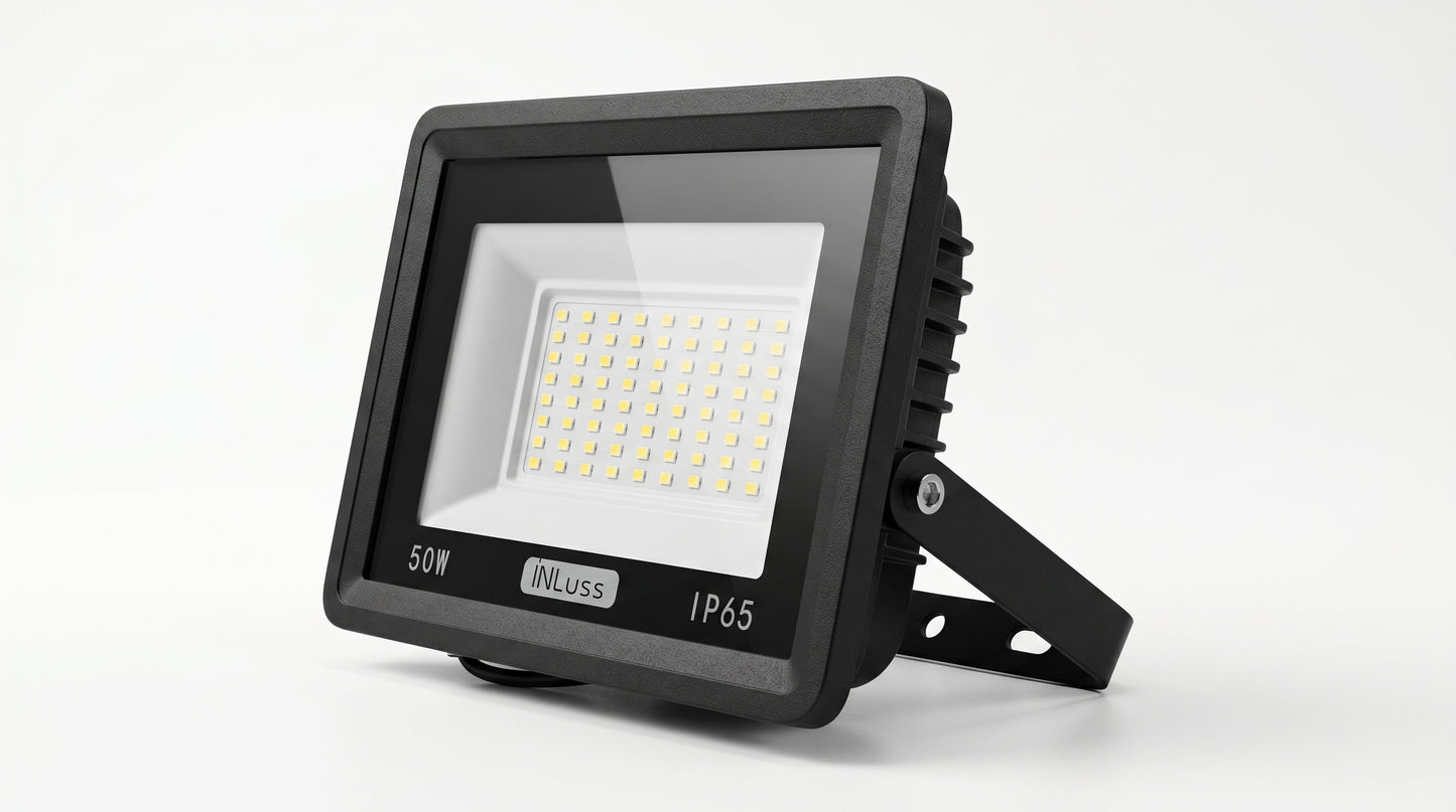 INLuss® Proyector LED 50W | IP65 Exterior | Certificado CE | 5,000 lm | 6500K | Garantía de 3 años