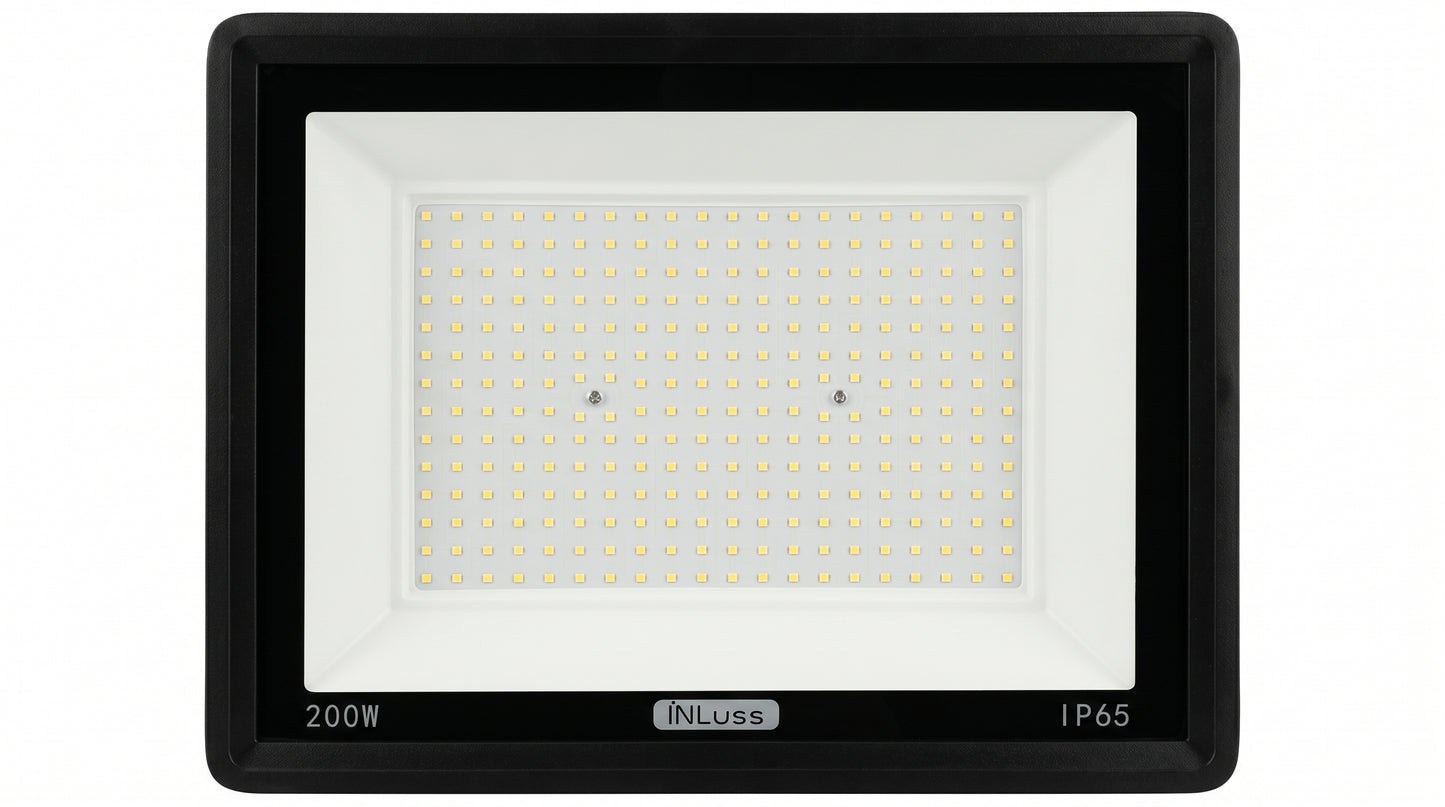 INLuss® Proyector LED 200W | IP65 Industrial | Certificado CE | 20,000 lm | 6500K | Garantía de 3 años