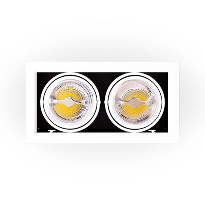 Pack 2 uds · Downlight cardán LED doble 24W orientable CRI 90 – Blanco cálido 2700K