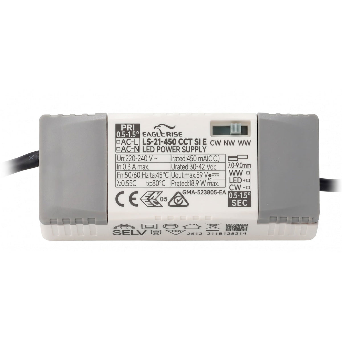 Pack 2 uds · Downlight LED 20W IP65 CCT ajustable, corte Ø95 mm