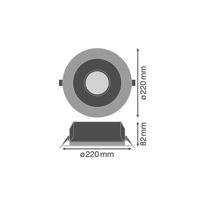 Downlight LED LEDVANCE 21W 2.400 lm IP54 3000K