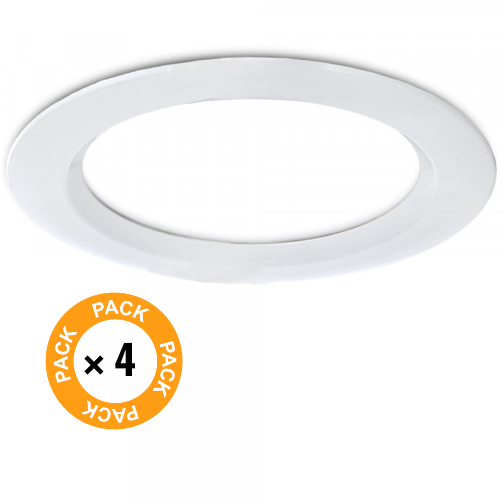 Pack 4 downlights LED 24W IP65 para baño y cocina 6000K